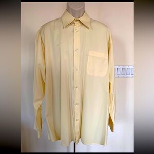 Italia c.1958 Mens Dressy Shirt Yellow Button Down Long Sleeve Size 46 18.5